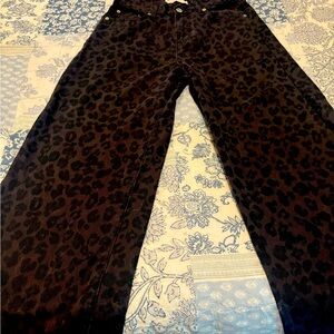 PacSun Black Leopard Print Flare Jeans #Pacsun